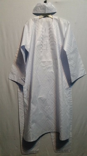 Men African Brocade Dashiki Long Pant Suit Big N Tall Clothing White Plus Size - 第 4/5 張圖片