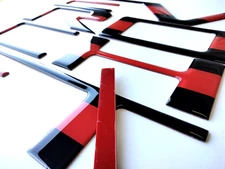 3D BLACK RED LINE DOMED RAISED TAILGATE LETTERS FITS SILVERAD 2019-2026