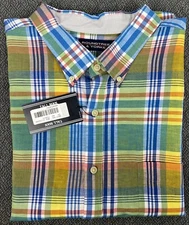 Roundtree & Yorke Men’s 4XT Summer Plaid Short Sleeve Shirt NWT