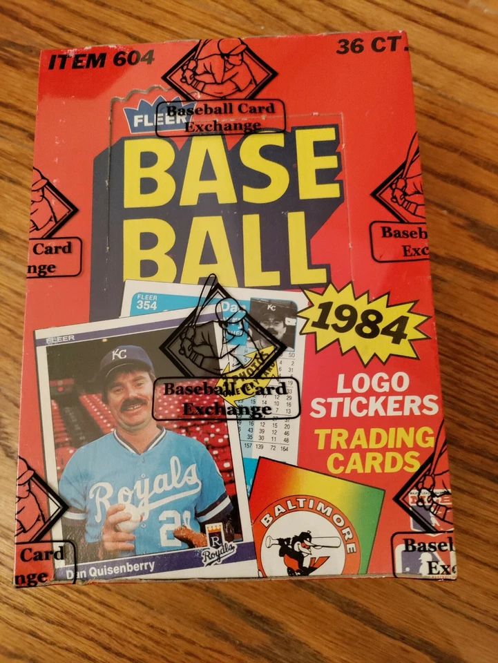 1984 Fleer бейсбол воск упаковка, BBCE коробка + 1984 Fleer Darryl клубника #599 карта - Изображение 4 из 4