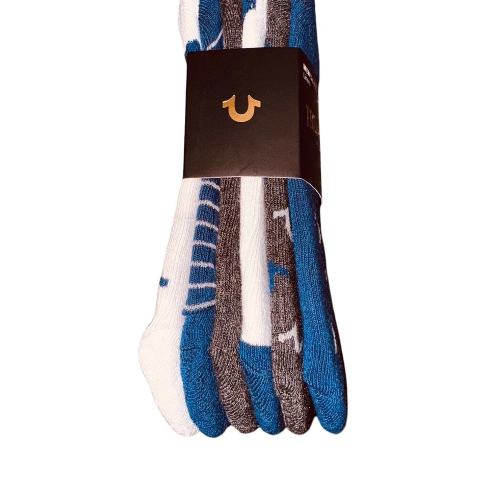 Hombre True Religion No Show Calcetines 6 Pares Azul Blanco So 8-12.5 Foto 2 de 4