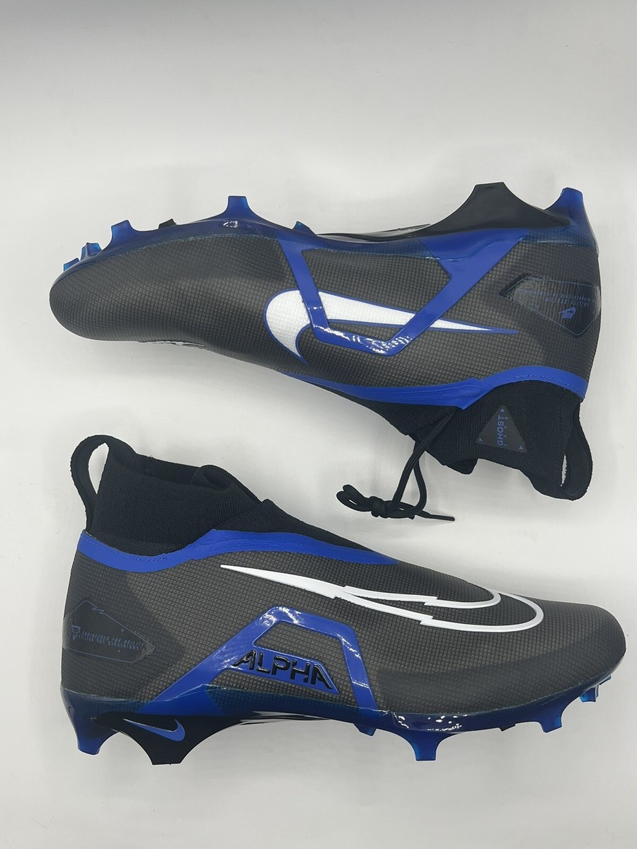 Nike Alpha Menace Elite 3 Football Cleats Sz 13.5 Black Blue Dm1792-003 Nike Alpha Menace Elite 3 Black Royal Blue Football Cleats  main image 2