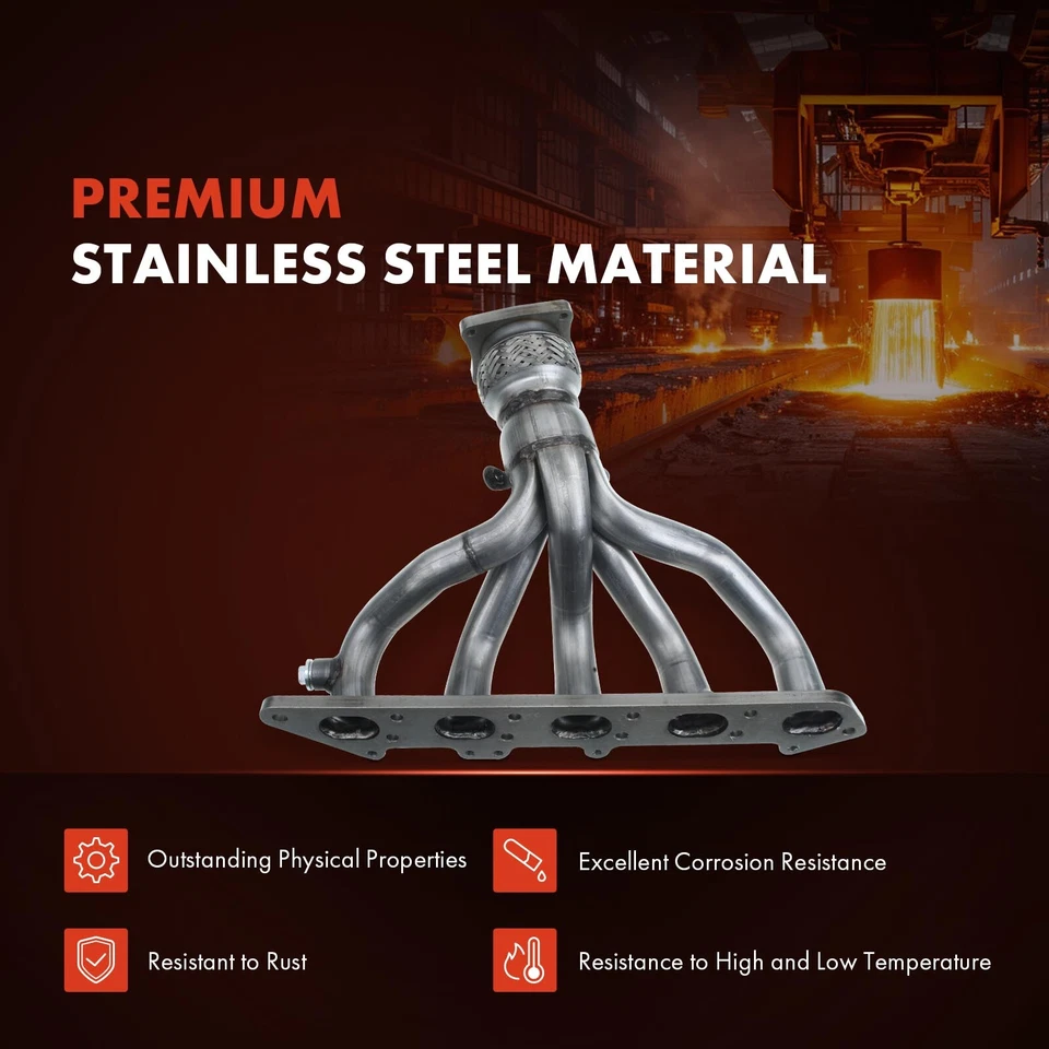 Exhaust Manifold w/ Gasket Kit for Volvo S70 1998-1999 V70 1998-2000 850 L5 2.4L - Image 4 of 4