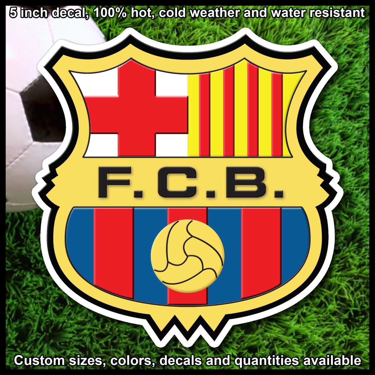 FC Barcelona decal sticker adhesive soccer futbol barca messi