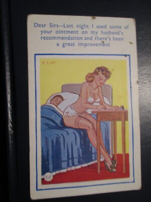 comic postcard ''Dear Sirs - Last night I used some of your ointment .. unposted