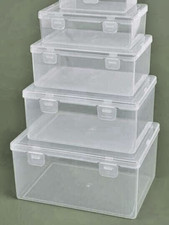 Clear Plastic Storage Box Stackable Boxes With Lids Home Office and Kitchen Use