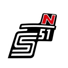 Simson Aufkleber S51 S51N S50 "N" Seitendeckel Kleber Schriftzug Logo rot Herz