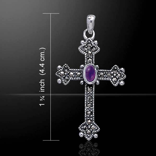 Medieval Celtic Marcasite Cross 925 Sterling Silver Pendant Religious ...