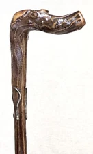 Vintage Antique 1800’ Art Deco Sterling Silver Swagger Walking Stick Cane Old