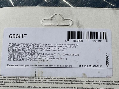 SBS 686 HF Bremsbeläge für Kawasaki ZRX 1100, ZRX1100, ZRX 1200