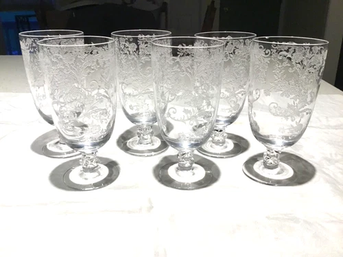 Fostoria Buttercup Juice Glasses Set of (6) 4 /2” 6 oz Elegant Depression VTG
