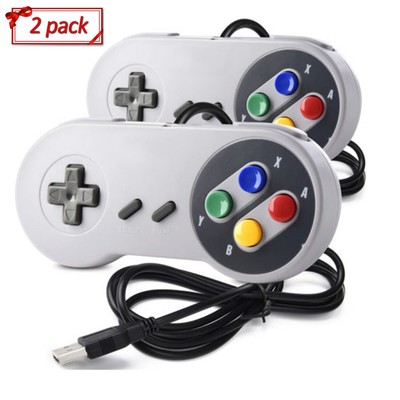 2x USB Controller für SNES NES Spiele, Wired USB Gamepad Joystick für Win PC MAC