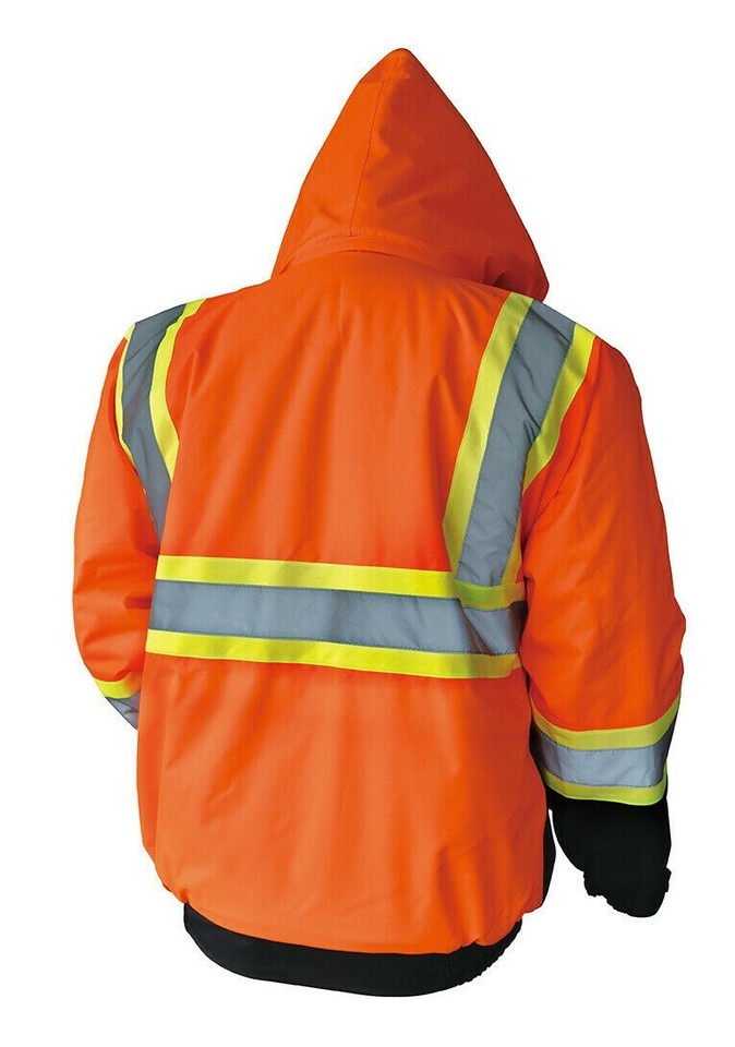 Hi Vis Class 3 Insulated Safety Jacket Bomber Jacket Coat Fleece ...