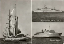RPPC Sailing Ship Wilhelm Pieck Rostock Mecklenburg-Vorpommern Germany PC c389