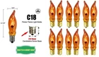 Lot of 12 Flicker Flame Light Bulbs, E12 Candelabra Base, 3 watt , Amber, Orange