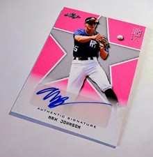 MAX JOHNSON (RC AUTO #2/3) 2020 Leaf Perfect Game National Showcase PINK #BA-MJ1