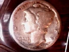 1926-D  SILVER MERCURY DIME - GRADES "FINE"