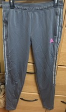 Adidas Primegreen Women's Gray Pink Active Track Pants Size S zipper sweatpants