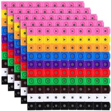 Linking Math Cubes 500Pc 10 Colors Counting Blocks Manipulative Kids Learning