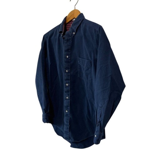 Vintage 60er Arnolds Herren L dunkelblau chamois feine Baumwolle Flanell Hemd - Bild 3 von 6