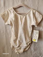 Eurotard Girl  s White Short Sleeve Leotard Size Large