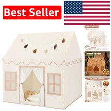 Durable Indoor Play Tent for Toddlers - Star Lights  Fun Garland - 42.3" Height