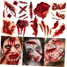8 Sheets Halloween Fake Scar Tattoos For Women Men Adults Halloween Zombie