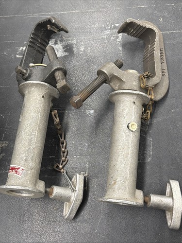Matthews Heavy Duty C-Clamp and 1-1/8" Adapter Lot of 2