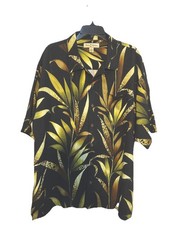 Tommy Bahama Men  s Hawaiian Silk Shirt XL Floral Tropical Camp Button Up
