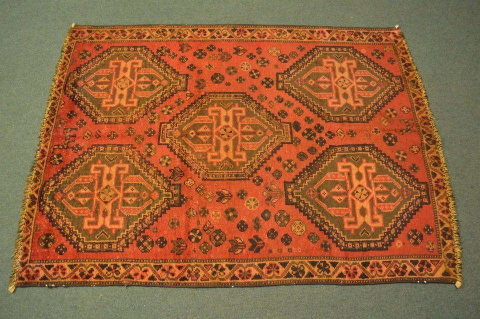 ARTÍCULO DE COLECCIONISTA Alfombra Antigua Natural Tinte Vegetal Cáucaso Shirvan Foto 2 de 4