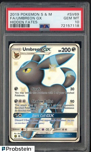 2019 Pokemon S & M Hidden Fates #SV69 FA Umbreon Ex PSA 10 GEM MINT