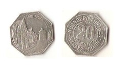 Germany Nuremberg 20 pfennig Notgeld Stadt. Sparkasse