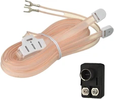 FM Dipole Antenna Indoor 75 Ohm + 300 Ohm to 75 Ohm Adapter Transformer (Push-On