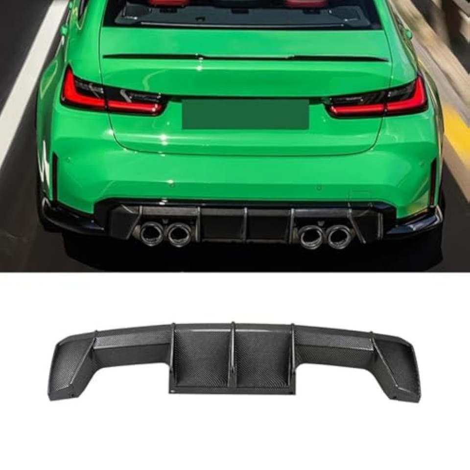 Rear Bumper Lip Diffuser Spoiler For BMW G80 M3 G82 G83 M4 Carbon Fiber ...