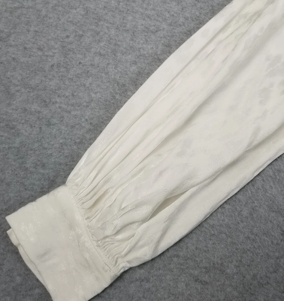 FIFTEEN TWENTY Top Mujer Pequeño S Blanco Leopardo Brillo Manga Larga Transparente Foto 4 de 4