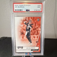 2020 Panini Playoff Joe Burrow Rookie #201 PSA 9 Bengals NFL