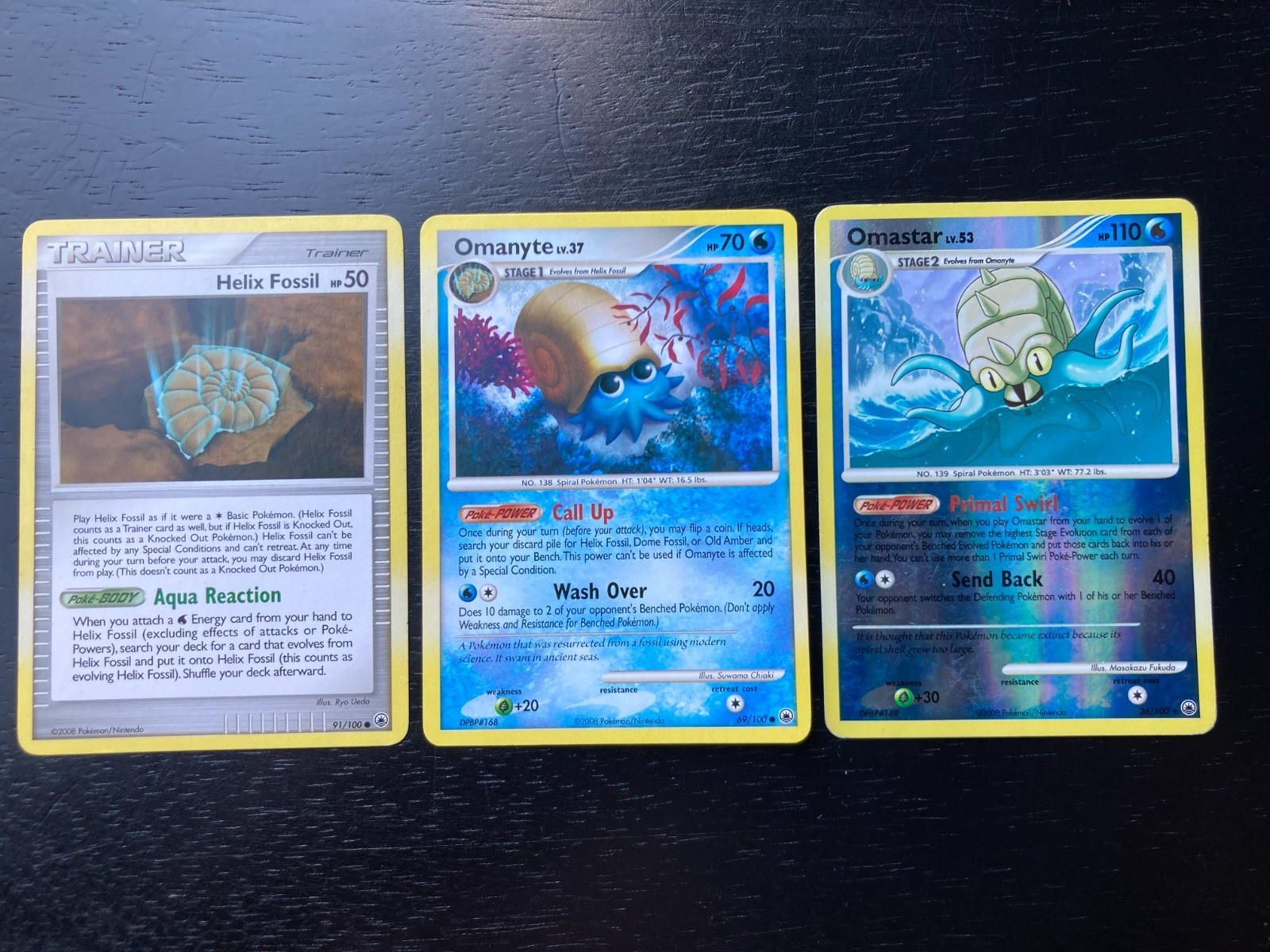 Pokémon Diamond & Pearl Majestic Dawn Omastar Lv.53 Reverse Holo + 2  EX/LP