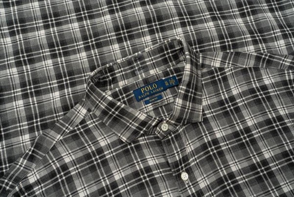 Men Polo Ralph Lauren Shirt Grey Cotton 42 / XL /