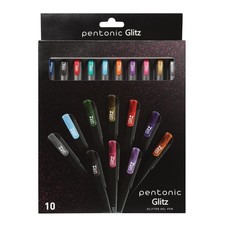Pentonic Glitter Gel Pens, 10 Count, 10 1 Count Pack of 10 , Assorted