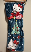 Hello Kitty Sanrio Christmas Tree Santa Letter Bows Throw Blanket 60 x 70 New