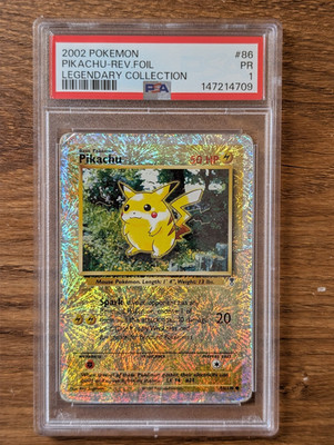 2002 Pokemon Legendary Collection PSA 1 PIKACHU Reverse Foil Holo