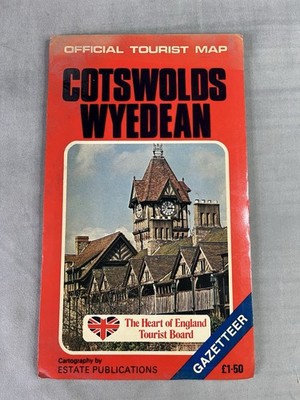 Cotswolds Wyedean - Vintage Official Tourist Map 8 - Road Map and Gazetteer