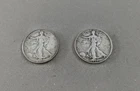 US Coins. Two 1937 Walking liberty Half Dollars. One "d" One "s".