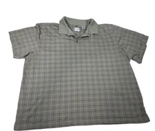 Geoffrey Beene Polo Shirt Checkered Green Short Sleeve Tee Top Mens 3XL