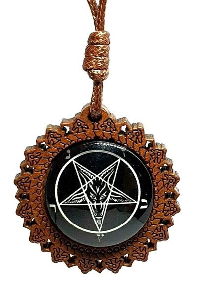 Baphomet Umgekehrter AnhäNger Pentagramm Halskette Satan Ziege Gottheit Okkul...-image