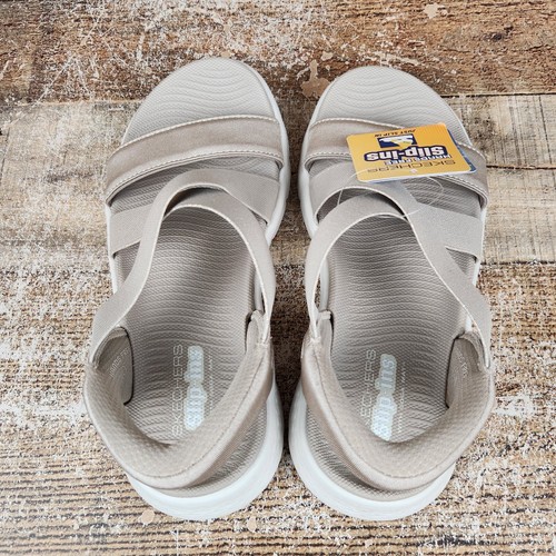 Skechers Slip-ins HandsFree Go-Walk Flex Women Sz 5 Taupe Glimmer Comfort Sandal - Picture 6 of 10