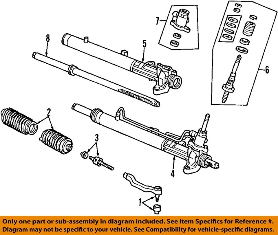 Used Rack and Pinion Assembly fits: 2008 Honda Civic Power Rack and Pinion Cpe 1 Foto 3 de 4