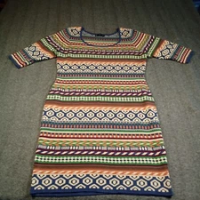 Fashion to Figure Dress Women 2X Aztec Print Striped Casual Southwest Bodycon