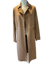 Catherine Malandrino Brown Mid Length Faux Suede Coat Size Xs