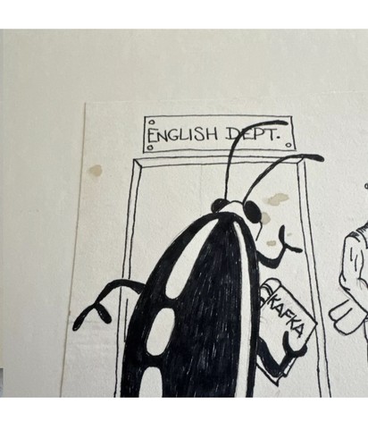 Original David Knoles Pen Art 1976 Drawing Bug Kafka Vintage Funny Humor Comic - Bild 20 von 24